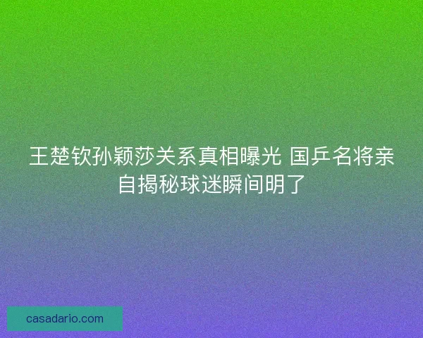 王楚钦孙颖莎关系真相曝光 国乒名将亲自揭秘球迷瞬间明了